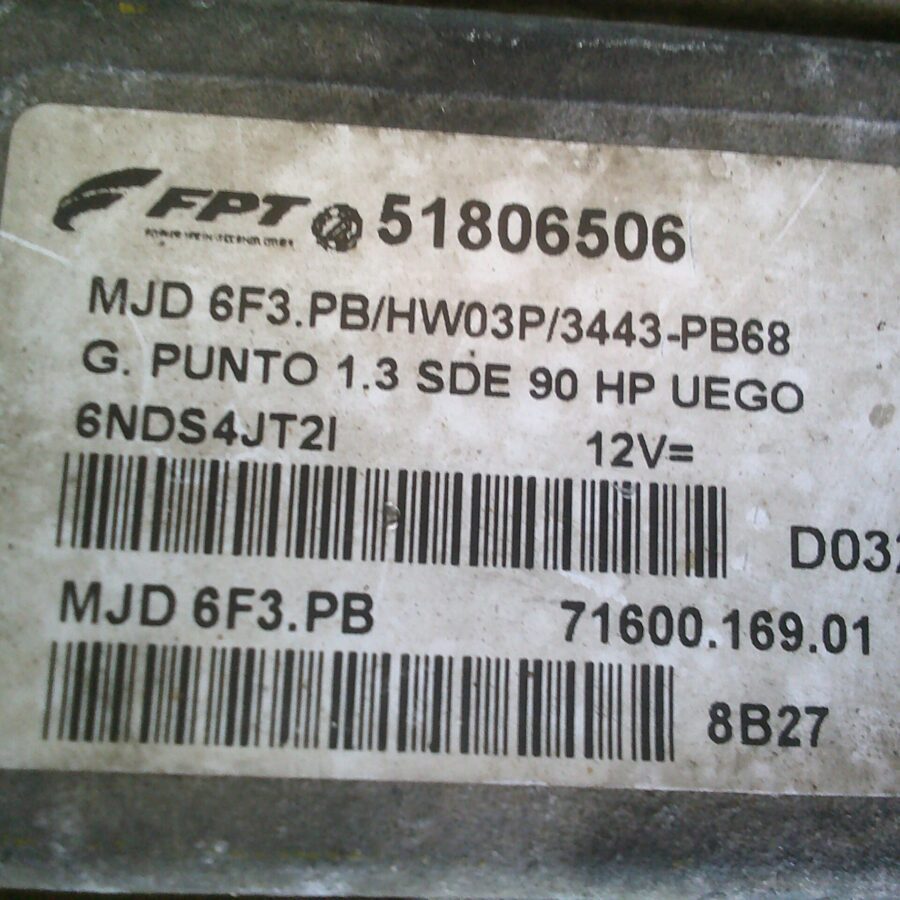CENTRALINA MOTORE USATA FIAT GRANDE PUNTO 51806506